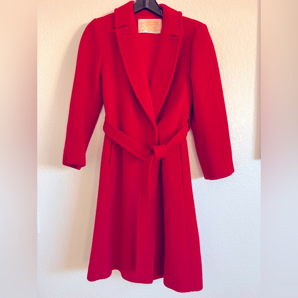 Vintage Pendleton Red Virgin Wool Pea Coat